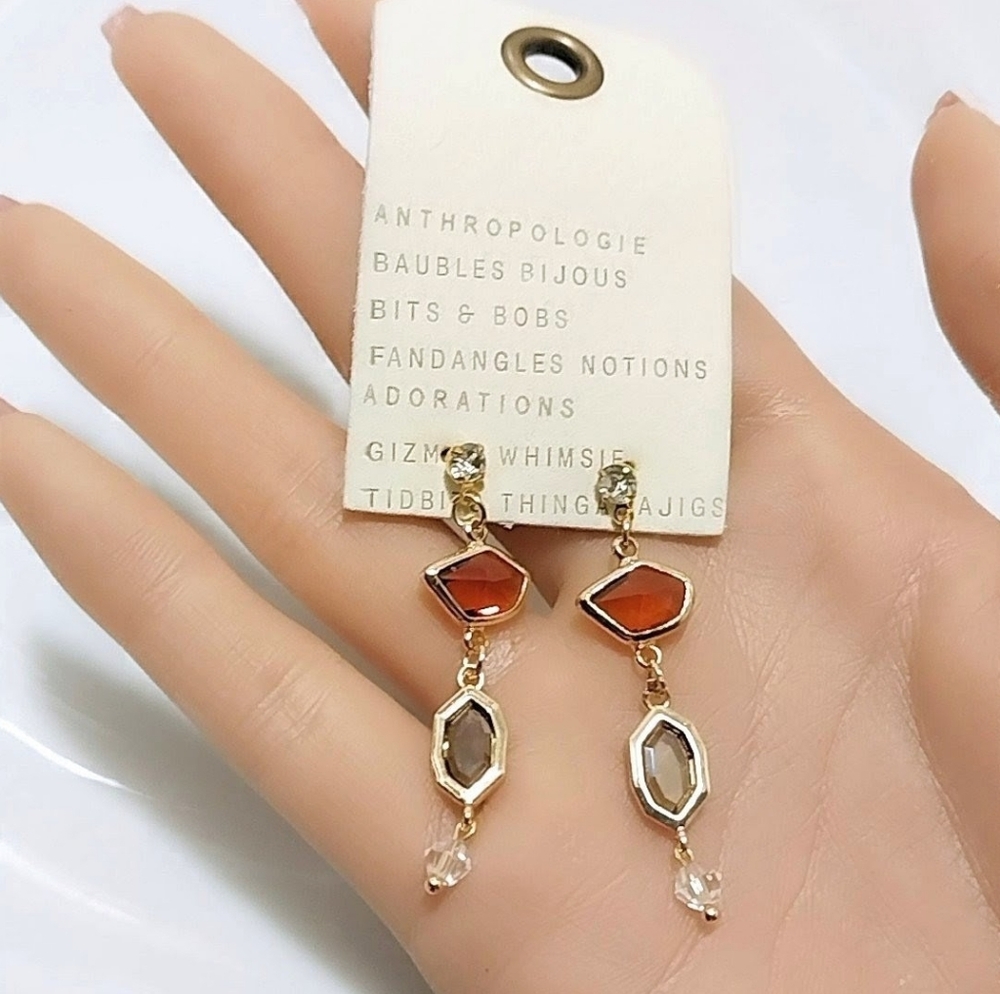 Anthropologie Amber Gemstone Earrings
